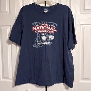 Blue 84 UCONN Huskies basketball 2015 national champions Cotton Tee shirt 3X